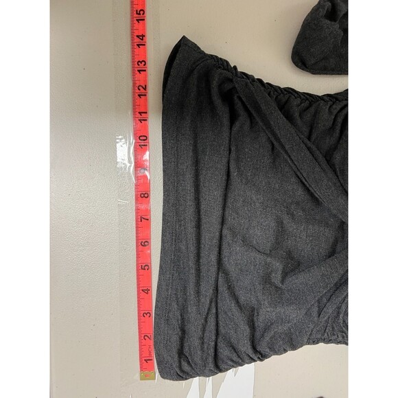 Frame Womens Plunge Twist Front Long Sleeve Modal Top Gray Charcoal Small Sexy - Picture 12 of 13